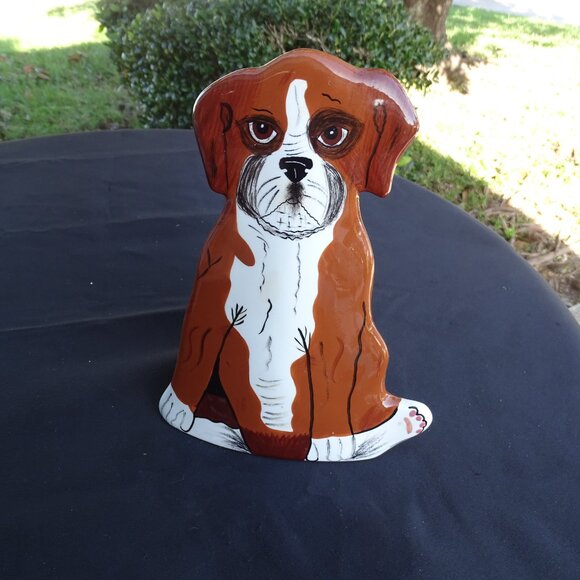 Dogs By Nina Lyman Boxer Vase Puppy Ceramic - Picture 2 of 7
